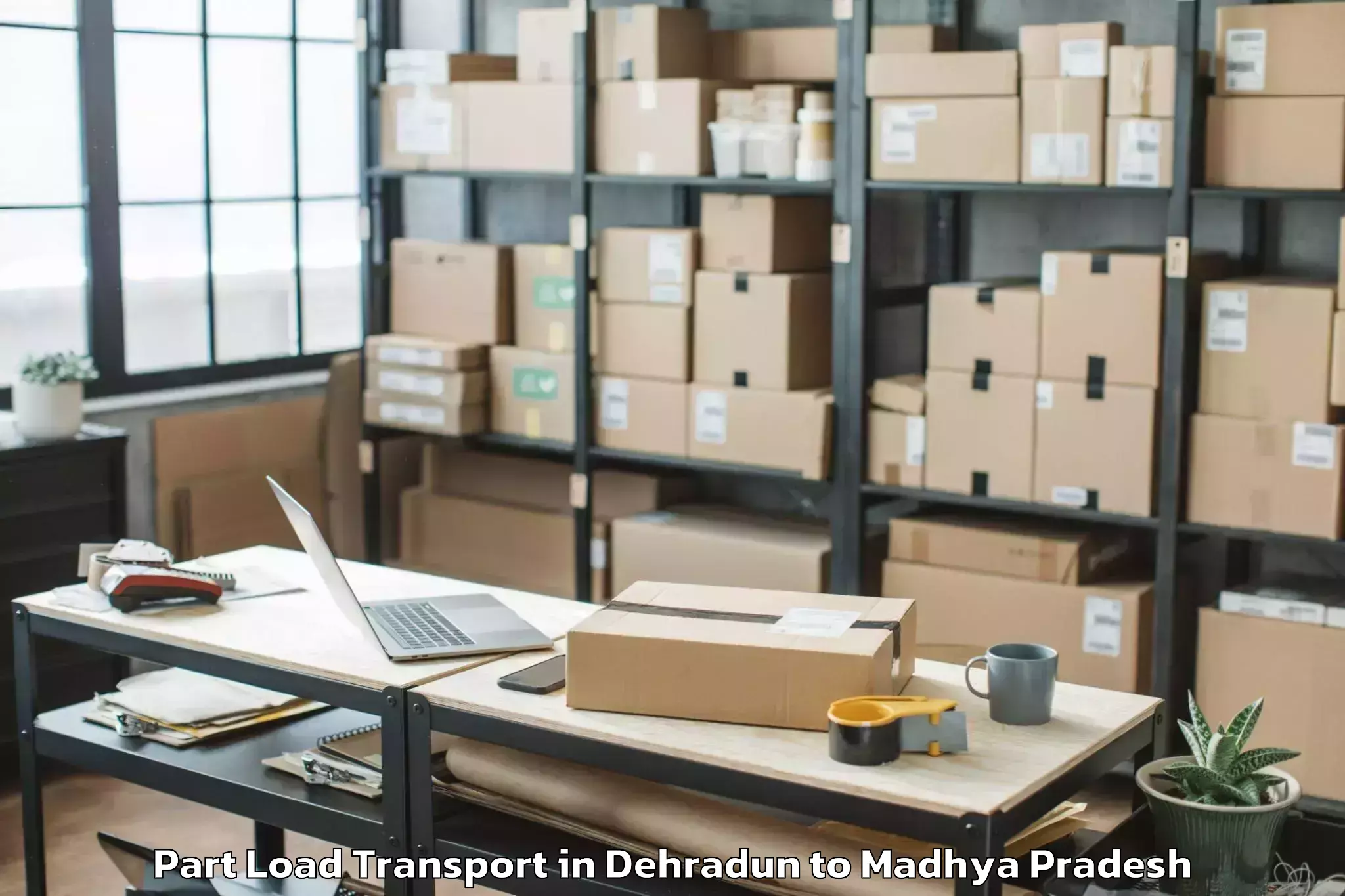 Top Dehradun to Dewas Part Load Transport Available